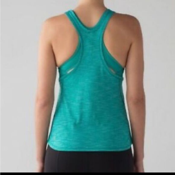 Lululemon Glide and Stride TankHeathered Viridian Green / Viridian Green‎ size 4 - Picture 4 of 10